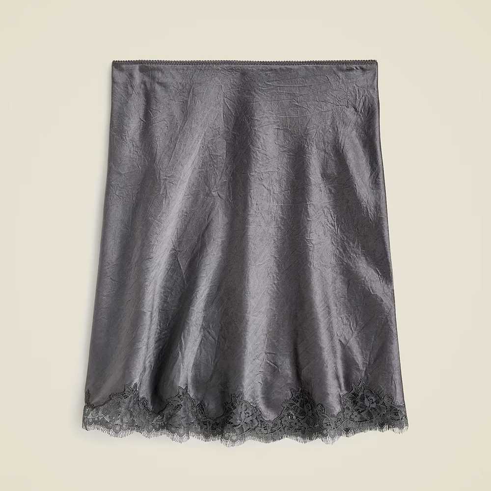 JCREW Gwen Lace Trim Slip Skirt NWT